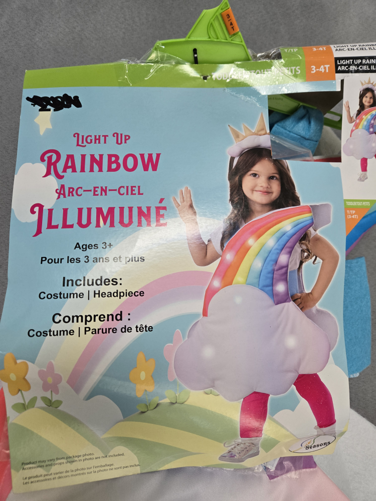 kids cloud rainbow halloween costume w led lights - photo 2