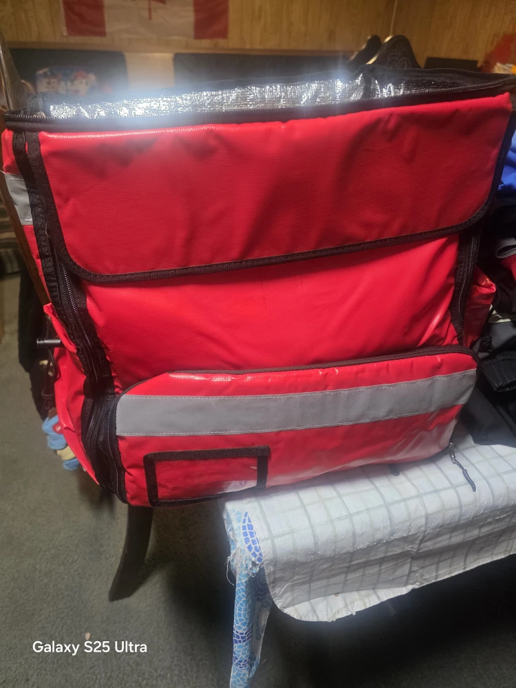 Red Insulated Food Delivery Backpack
