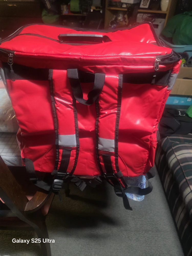 Red Insulated Food Delivery Backpack - photo 5