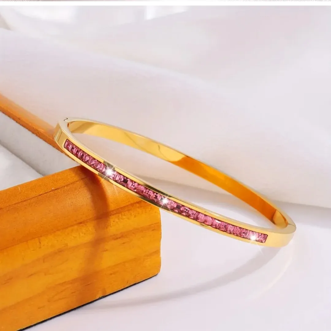 Gold Tone Bangle Bracelet Set image indicator(8)