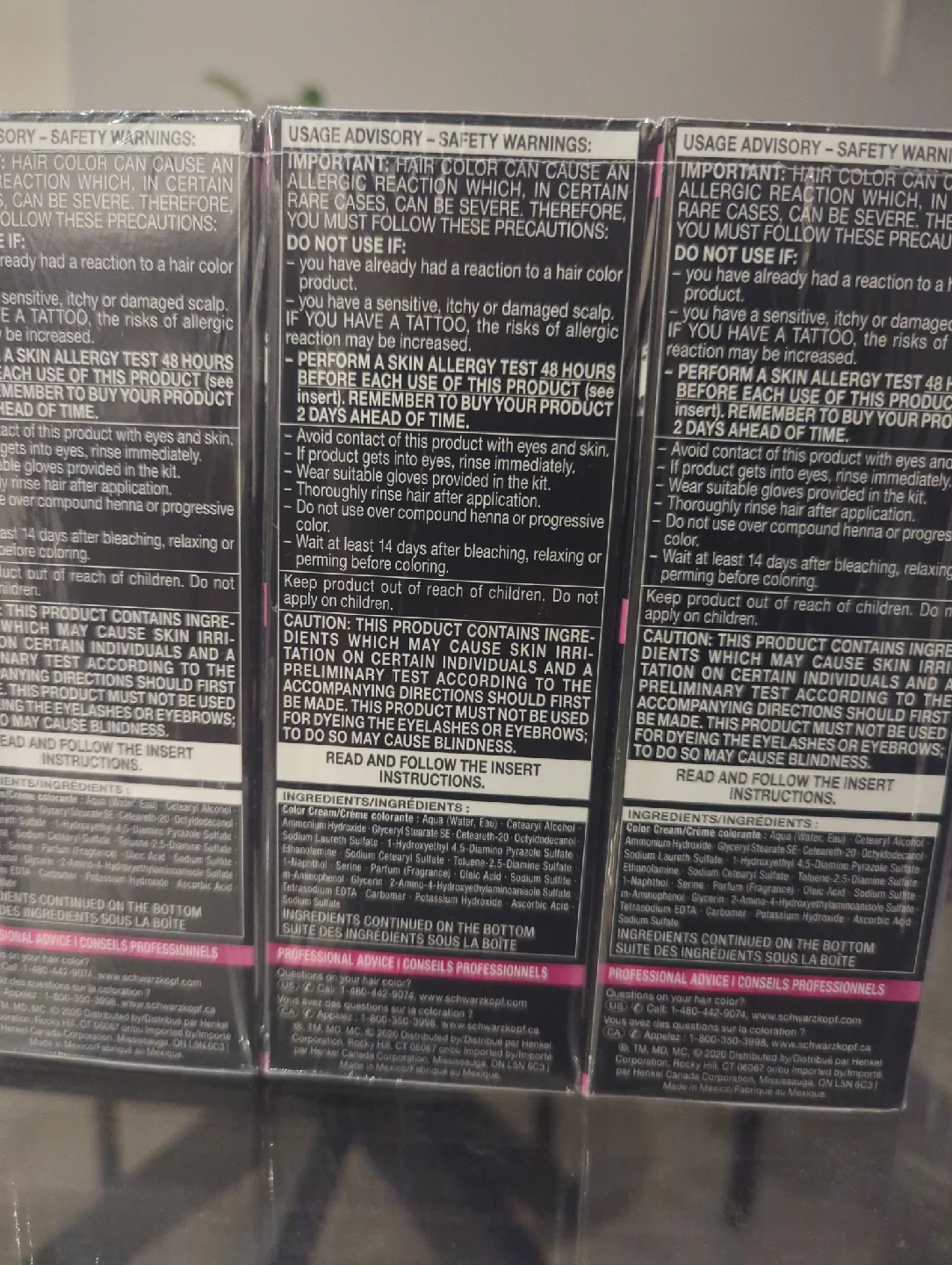 3 packs of Schwarzkopf Color Ultime 3.3 Amethyst Black Hair Dye image indicator(2)