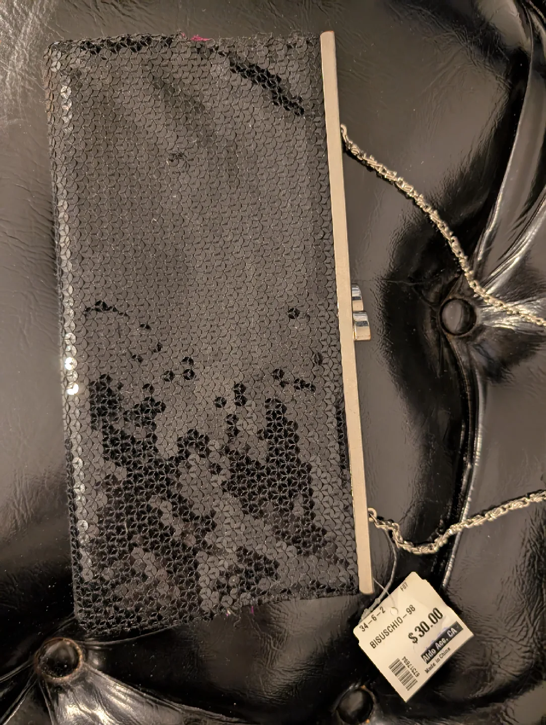 Aldo Sequin Clutch with Chain Strap image indicator(2)