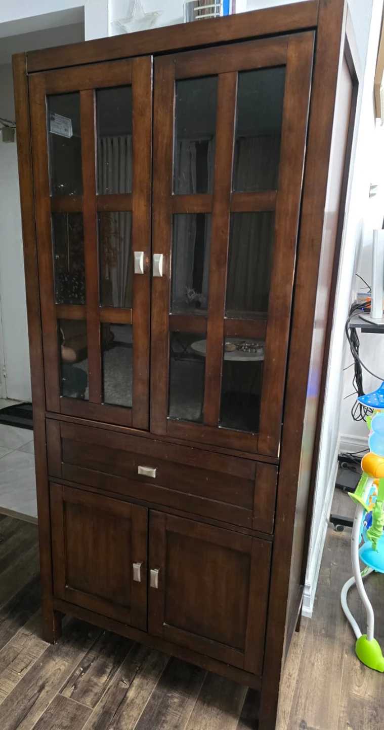 Dark Wood Display Cabinet