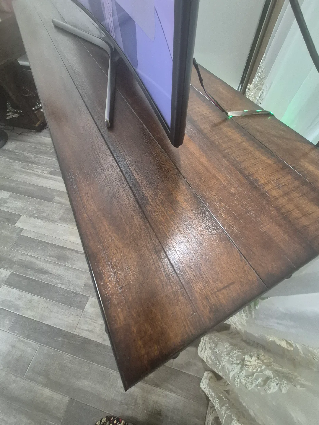 Dark Wood TV Stand with Drawers image indicator(3)