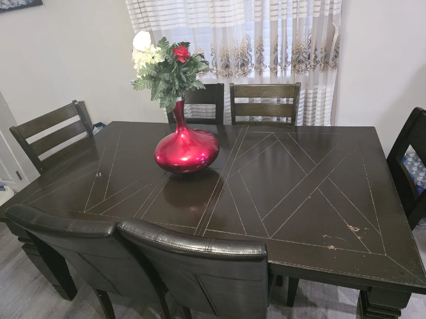 Dark Brown Dining Table with 6 Chairs image indicator(4)