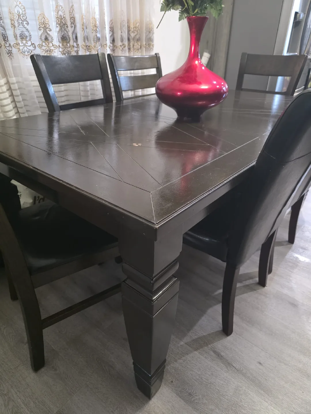 Dark Brown Dining Table with 6 Chairs image indicator(5)