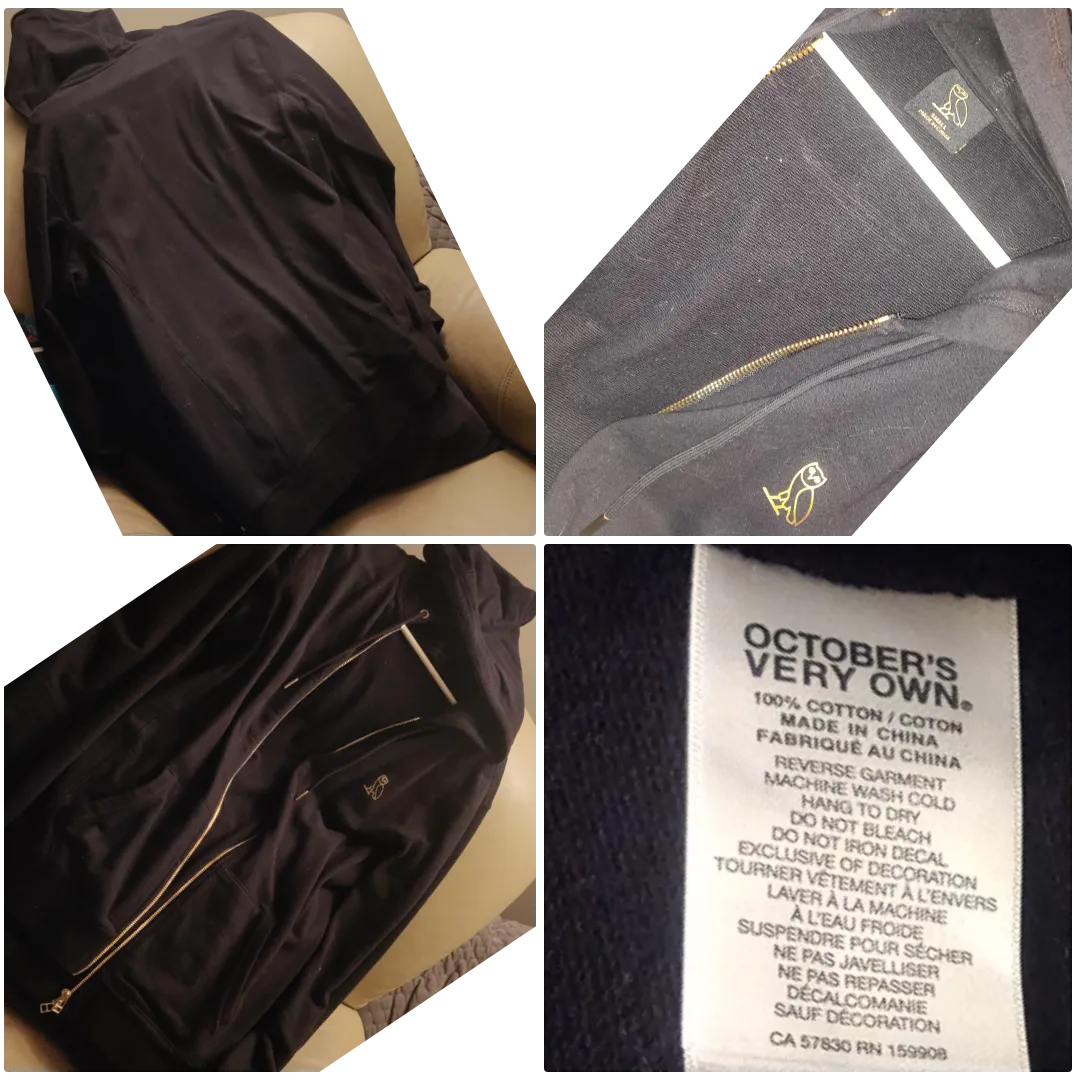 October's Very Own (OVO) Black Zip-Up Hoodie thumbnail
