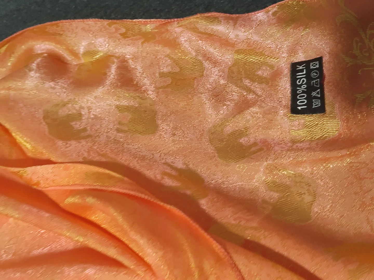 Peach/Gold Elephant Print Throw Blanket image indicator(7)