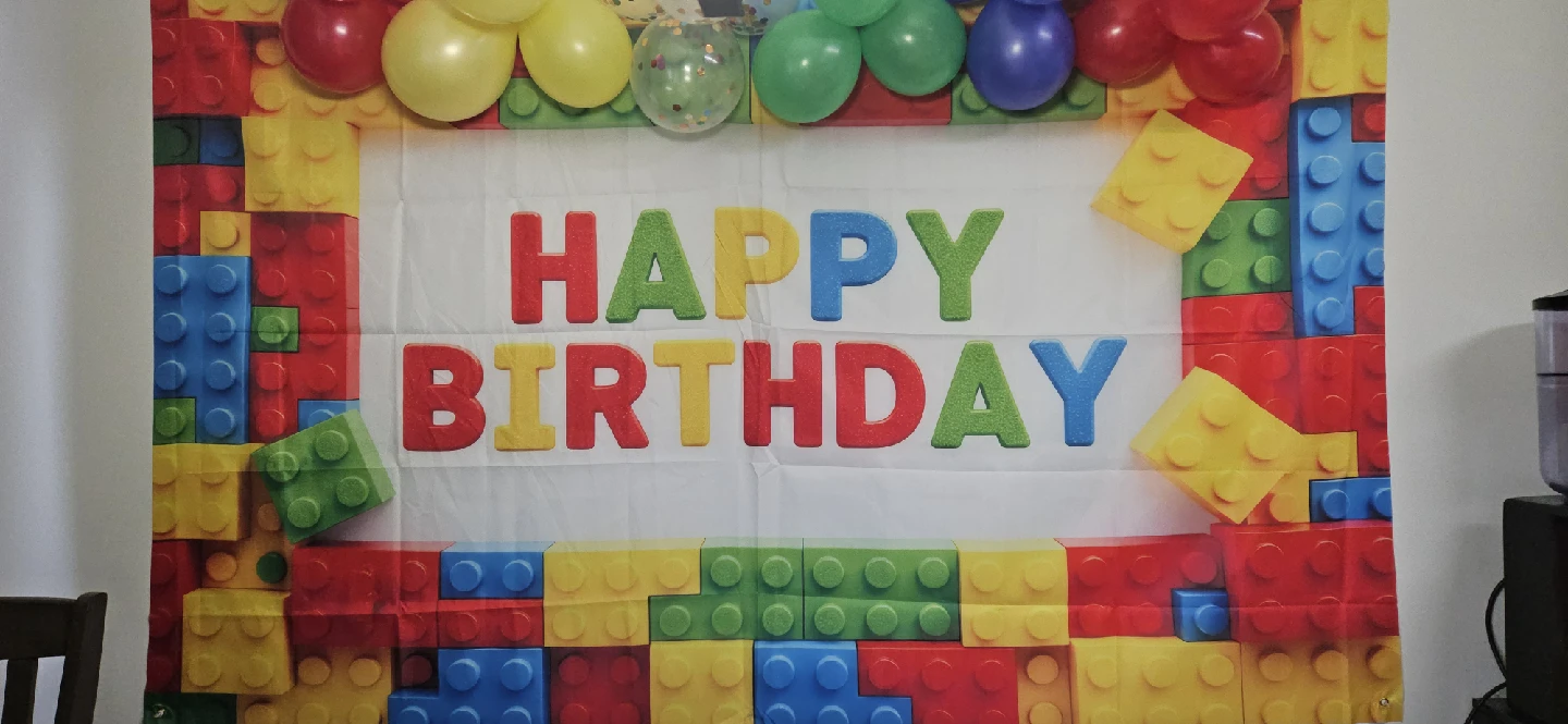 Happy Birthday Backdrop LEGO theme
