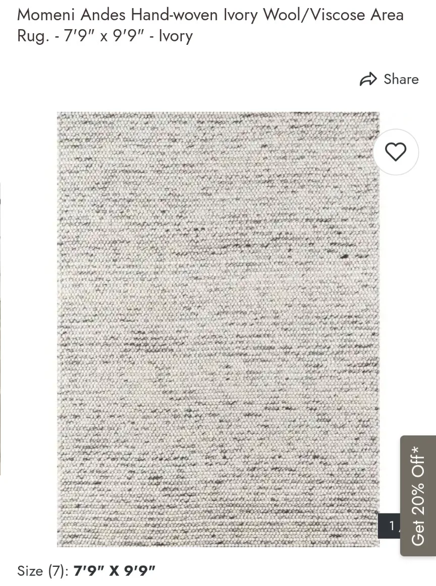 Momeni Andes Ivory Wool/Viscose Area Rug - 7'9" x 9'9" image indicator(6)