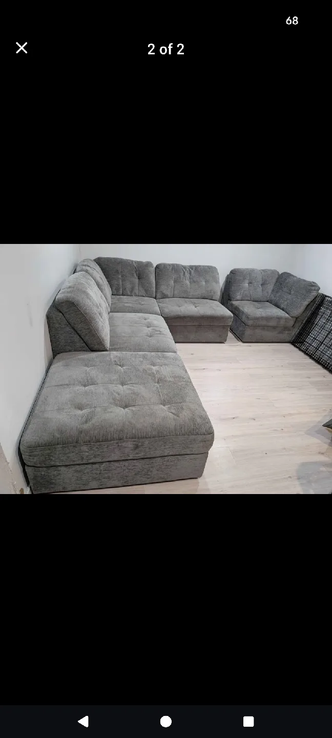 Grey Sectional Sofa BRAMPTON image indicator(6)