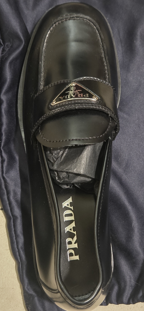Prada Black Leather Loafers Size 41