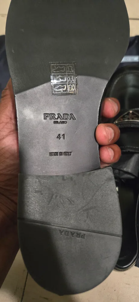 Prada Black Leather Loafers Size 41 image indicator(2)