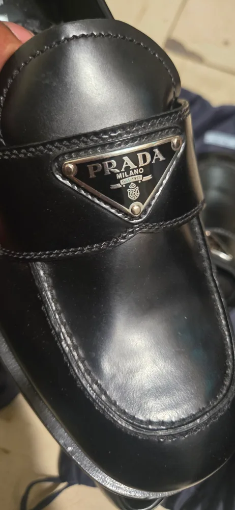 Prada Black Leather Loafers Size 41 image indicator(3)