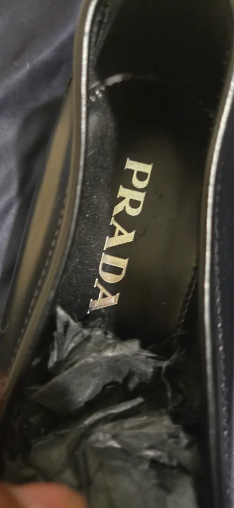 Prada Black Leather Loafers Size 41 image indicator(5)