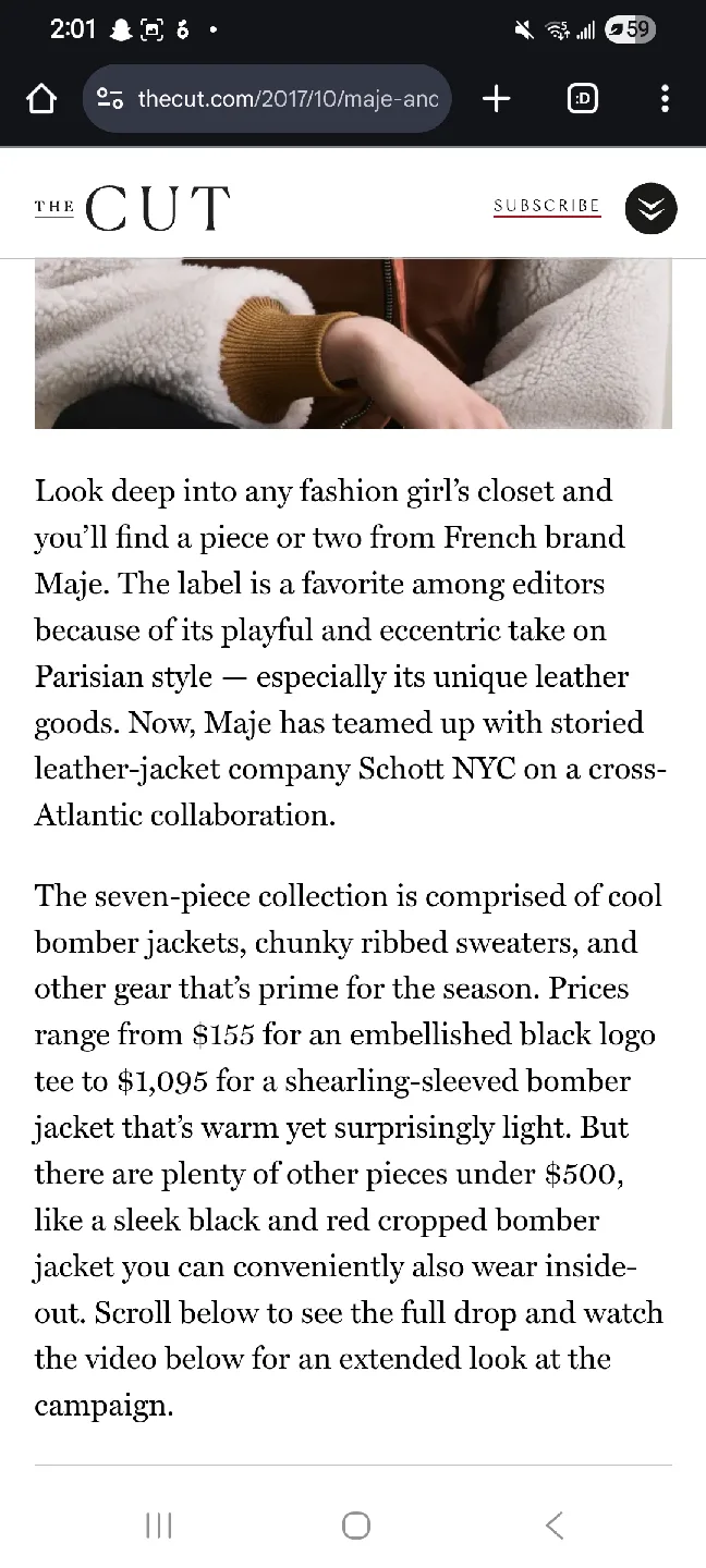 Maje x Schott Bomber Jacket - Size 36 image indicator(8)