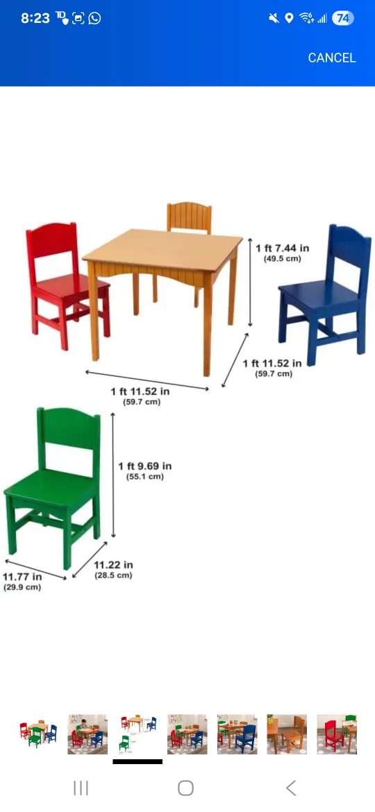 Kidcraft Kids Wooden Table with 4 chairs image indicator(3)