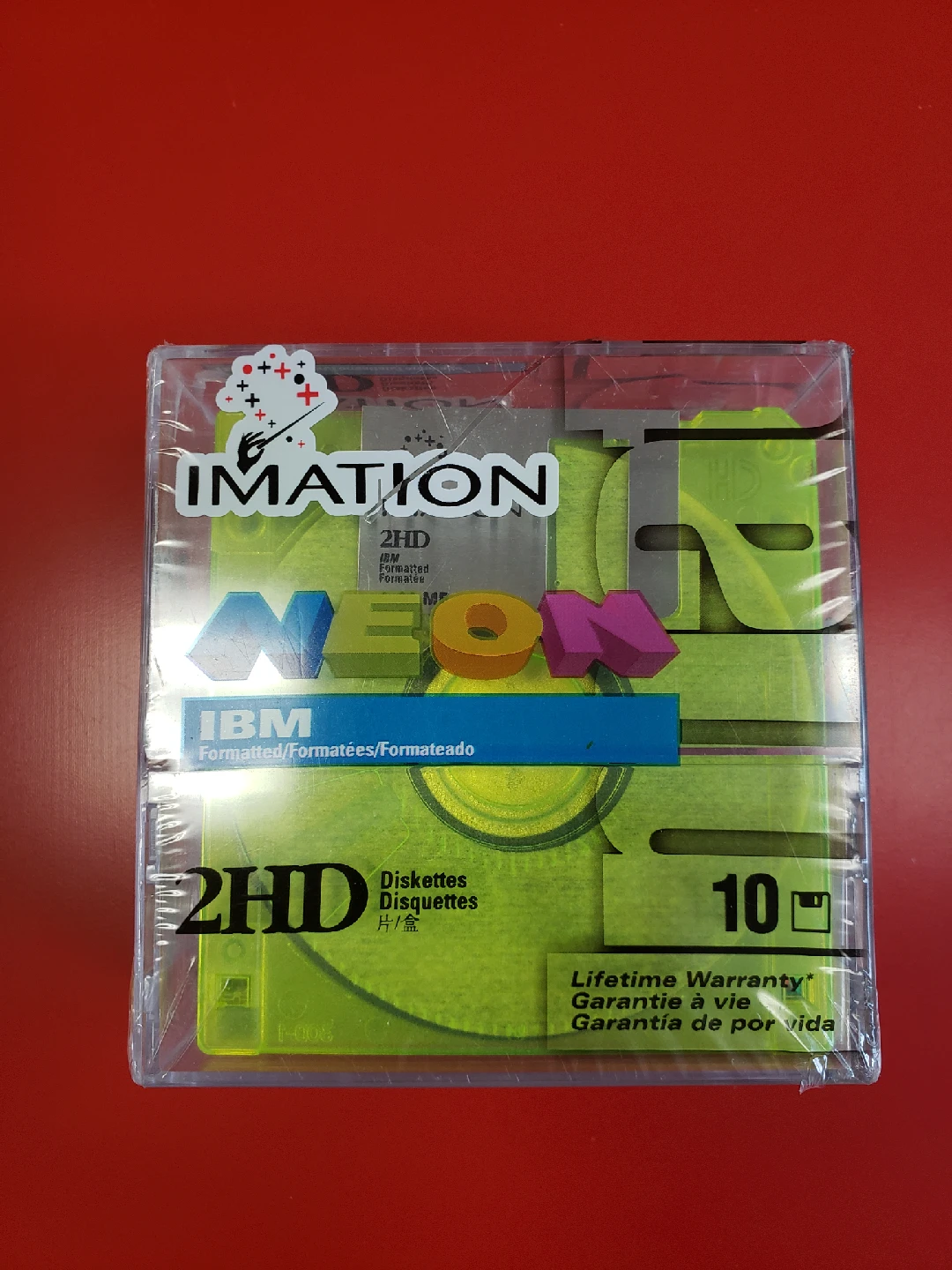 Imation Neon IBM 2HD Floppy Diskettes - New in Box