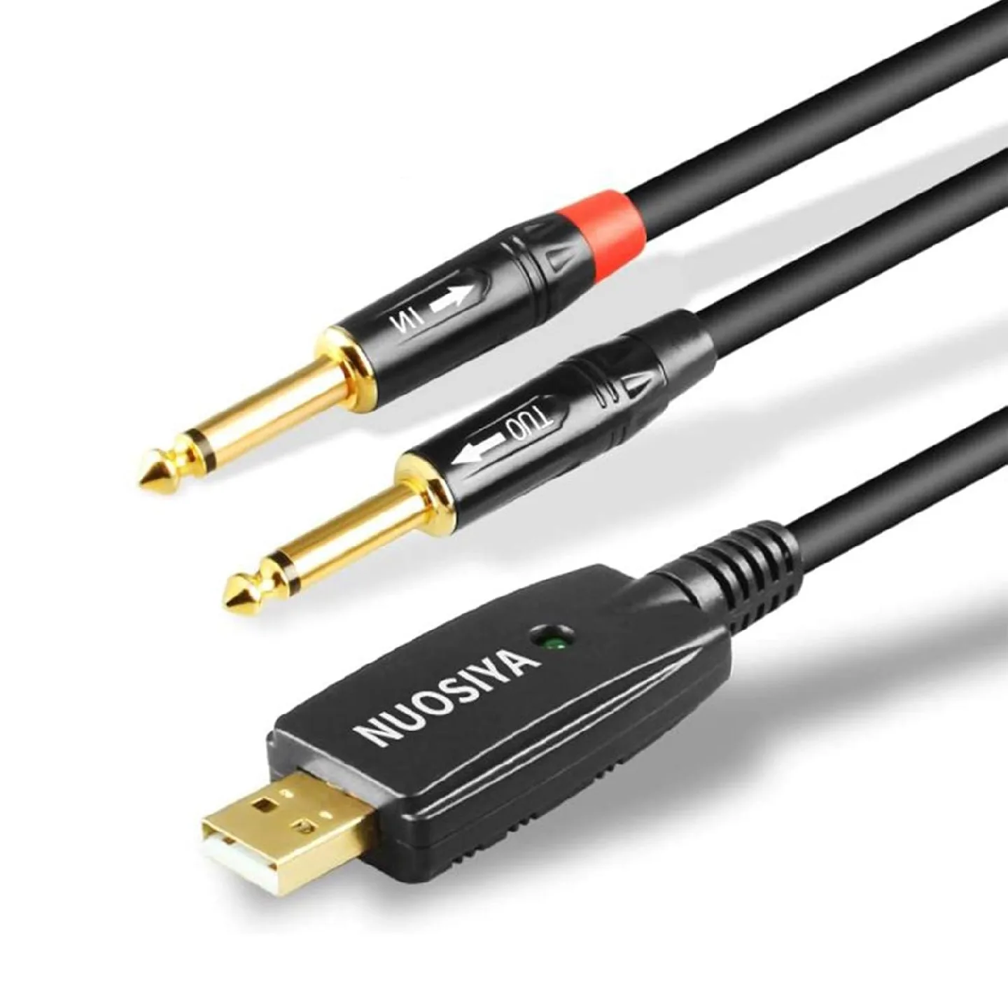 USB Guitar Cable, NUOSIYA USB Interface Cable to 2 1/4" Line thumbnail