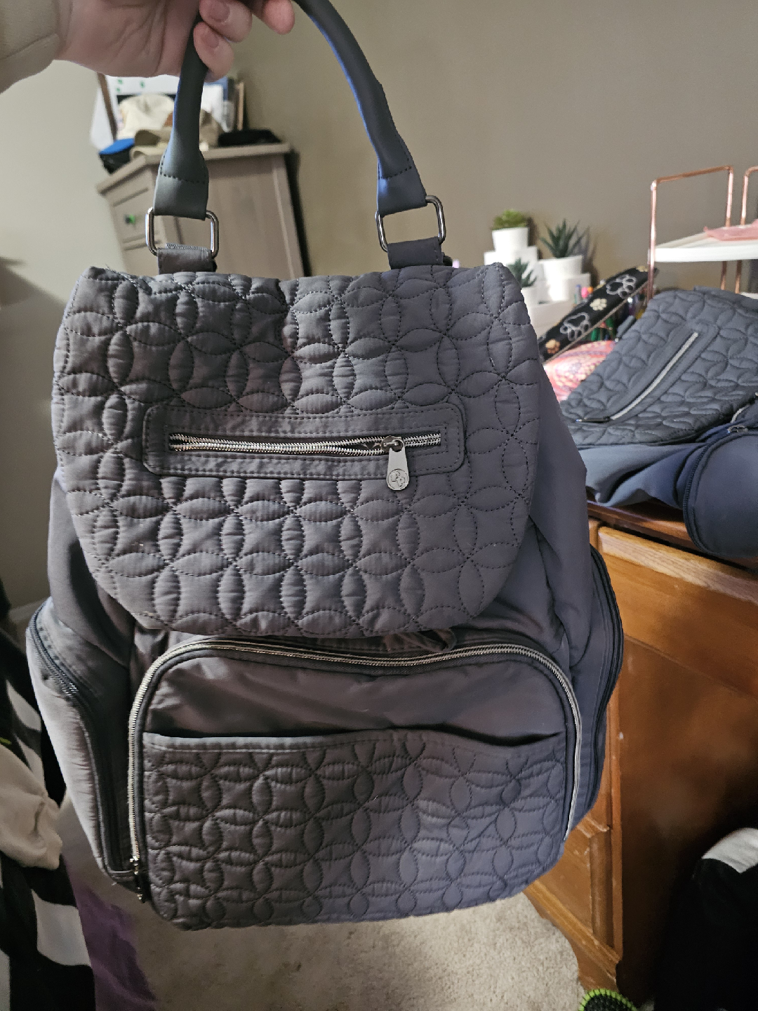 Petunia Pickle Bottom Backpack Diaper Bag - Grey