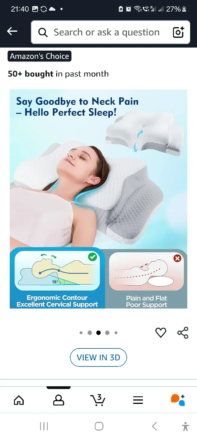 Ergonomic Contour Memory Foam Pillow image indicator(5)