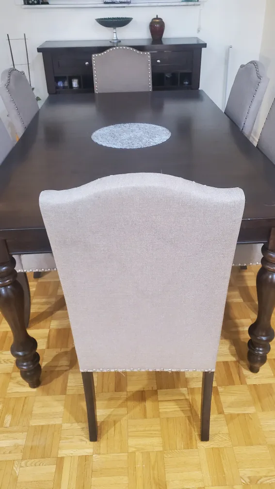 Dining Table with 6 Upholstered Chairs image indicator(5)
