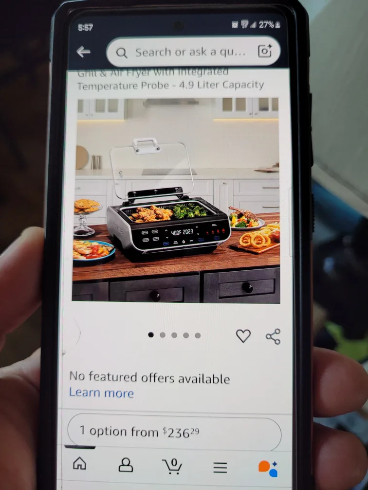 Gourmia FoodStation Smokeless Grill & Air Fryer - NEW image indicator(5)