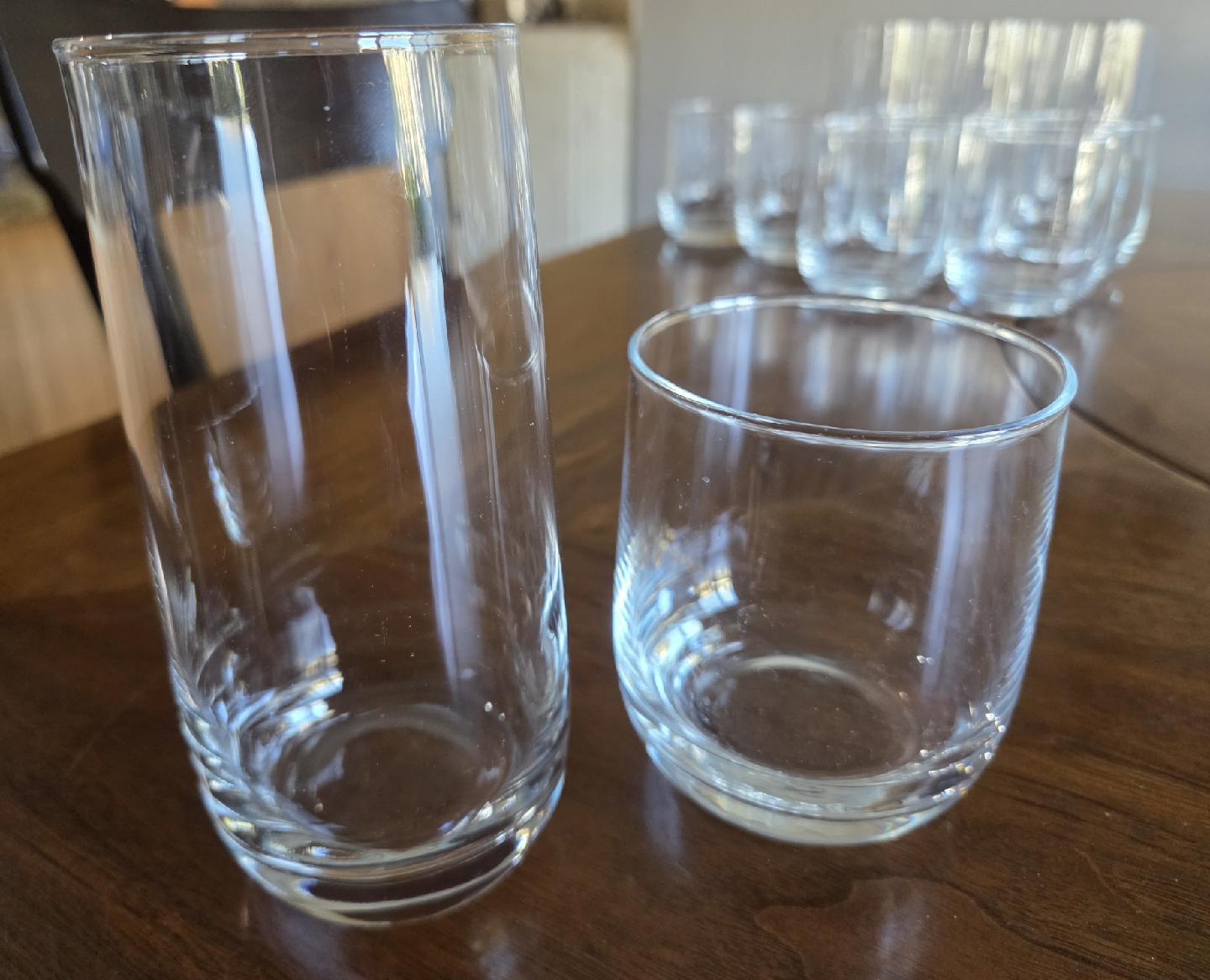 Set of 14 Clear Drinking Glasses
