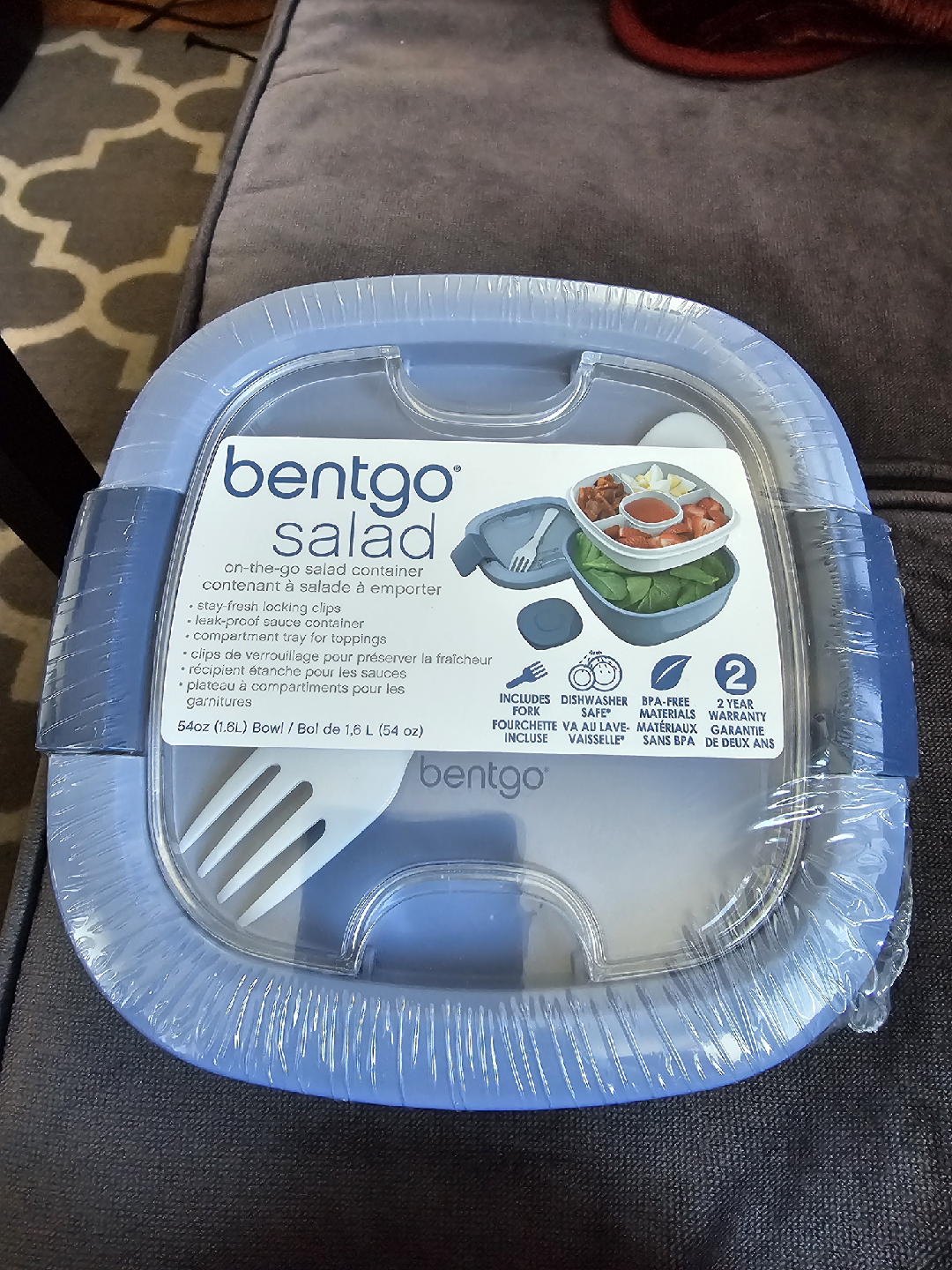 bentgo On-the-Go Salad Container, 54 oz./1.6 L, Slate