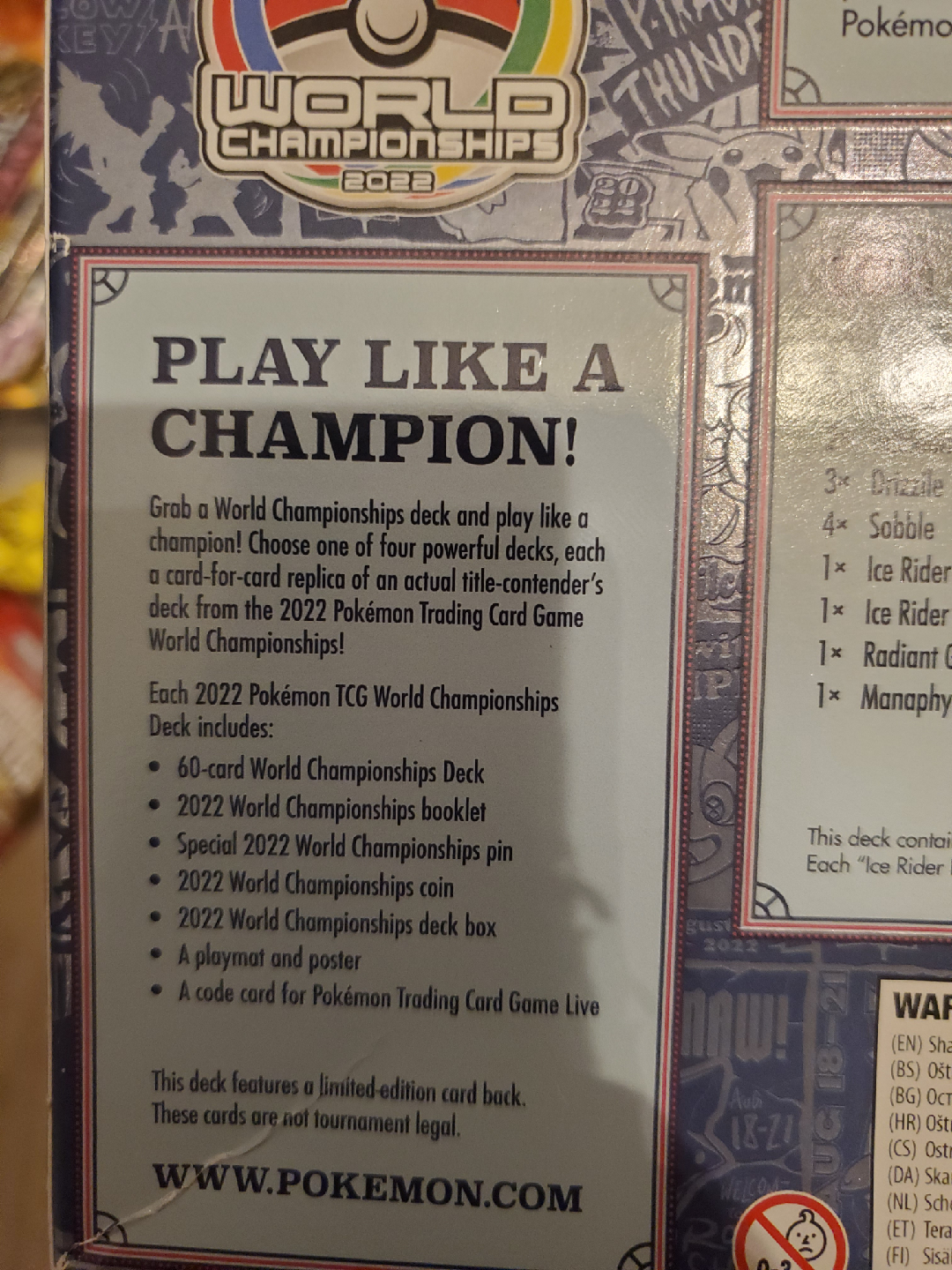 Unopened Pokemon TCG 2022 World Championship Decks - photo 3