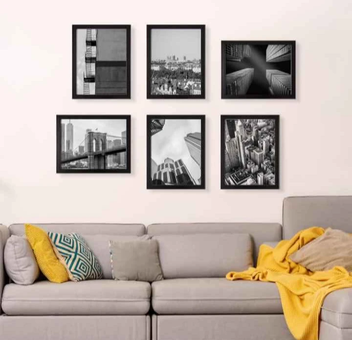 Lavish Home 11"x14" Black Picture Frames (Set of 6)