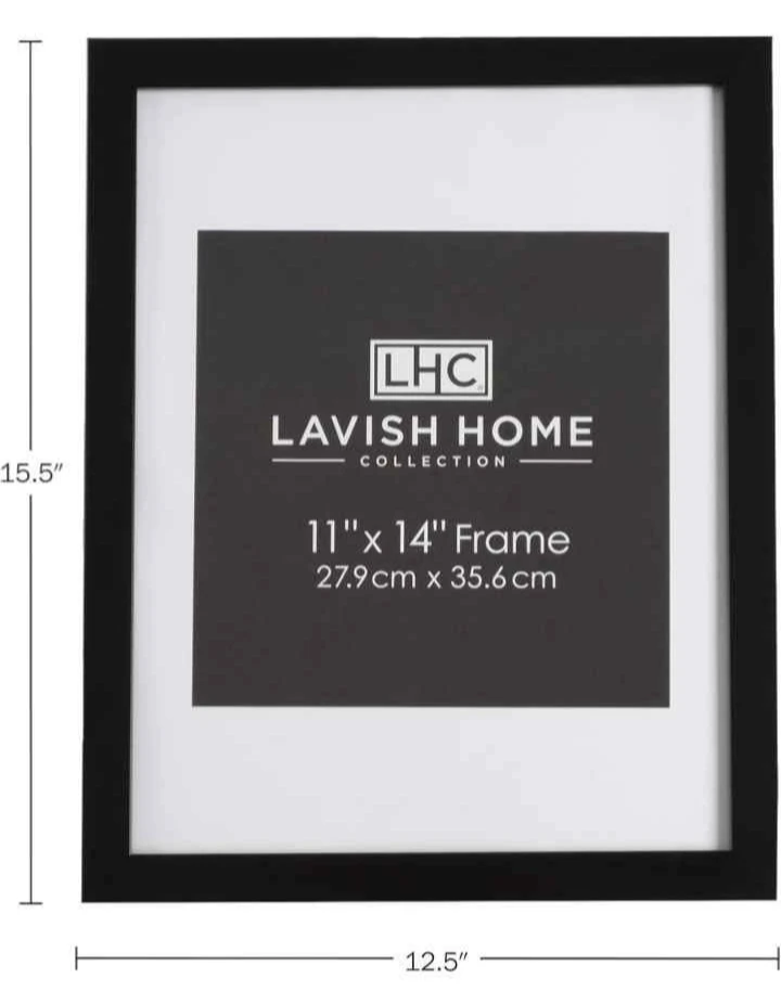 Lavish Home 11"x14" Black Picture Frames (Set of 6) - photo 3