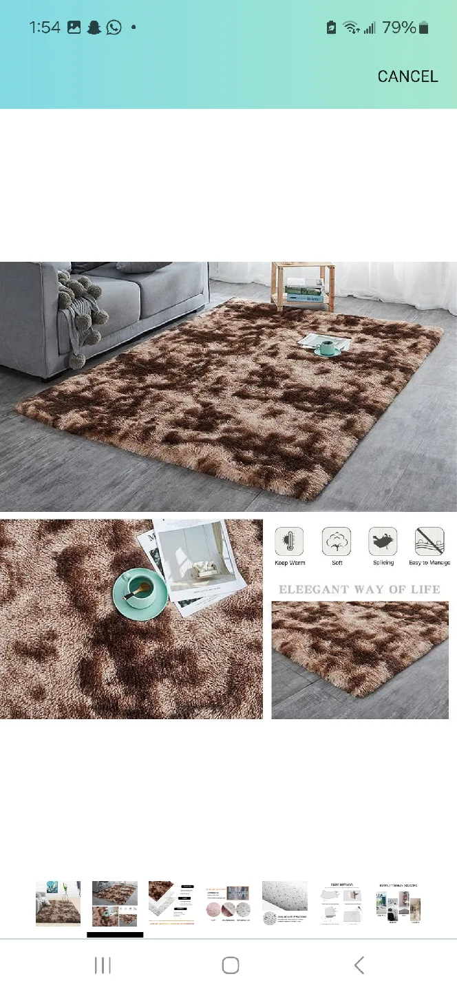 Ultra-Soft Luxury Brown Shag Rug image indicator(2)