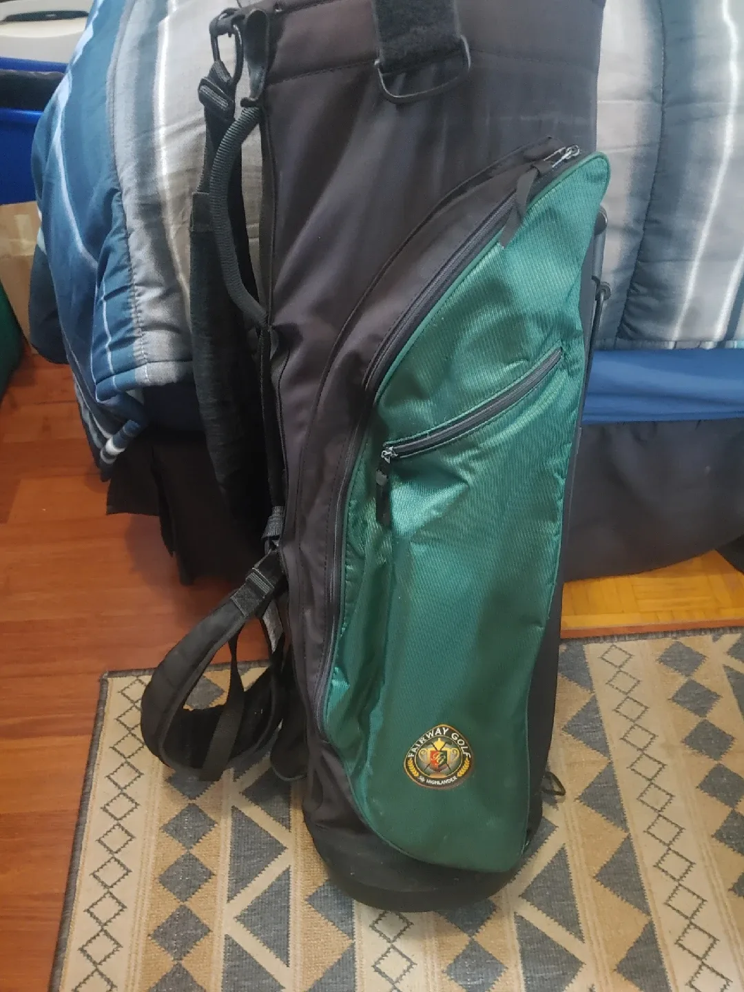 Fairway Highlander Golf Stand Bag - Green & Black thumbnail