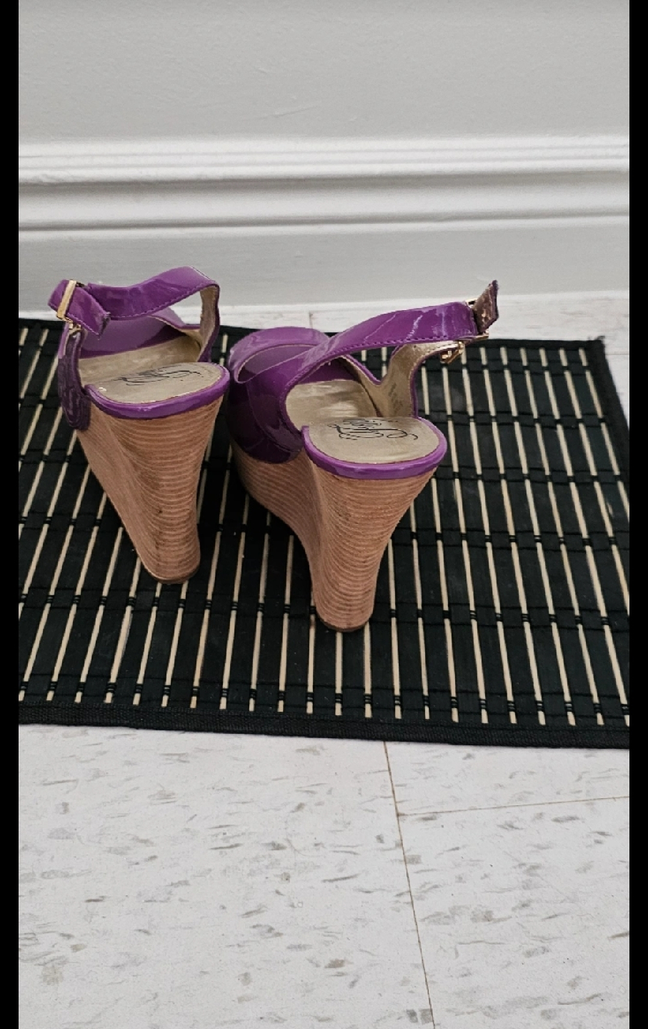 Fergie Purple Wedge Heels, Size 6 - photo 3