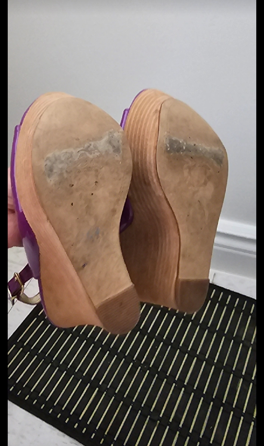 Fergie Purple Wedge Heels, Size 6 - photo 4