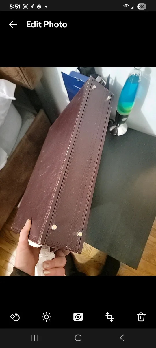 Vintage Brown Leather Briefcase image indicator(3)