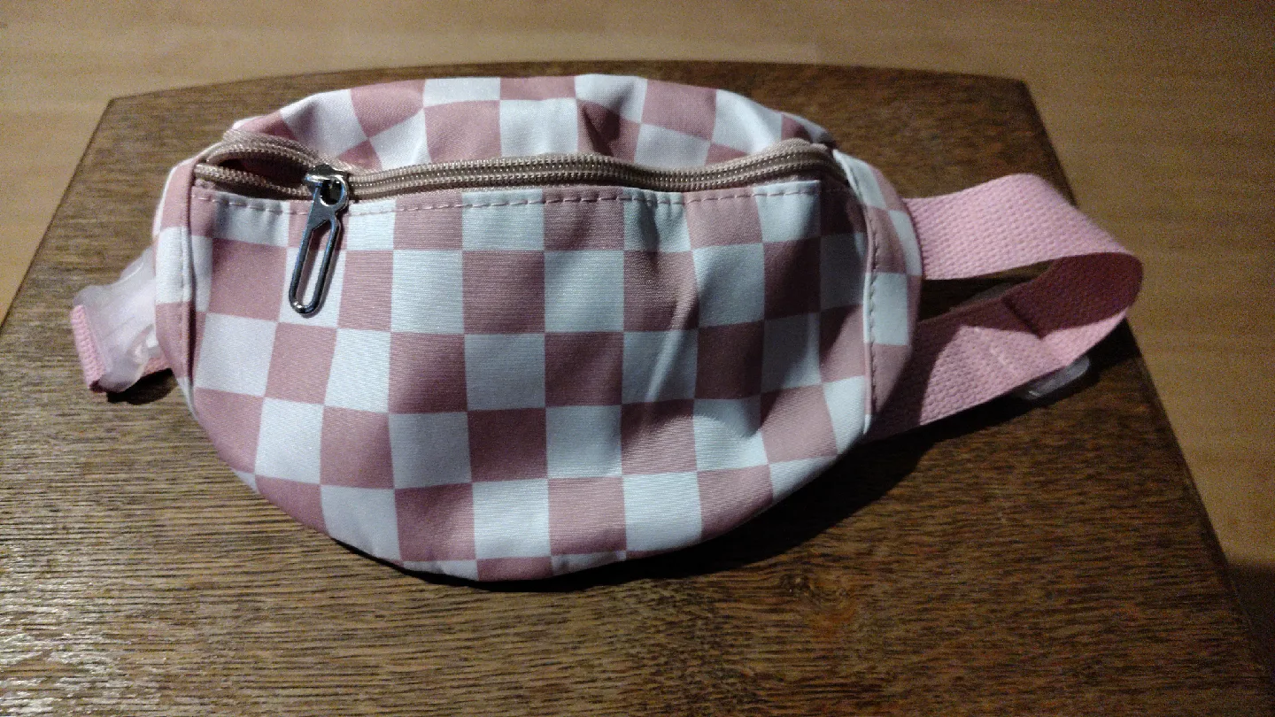 Pink & White Checkered Belt Bag thumbnail