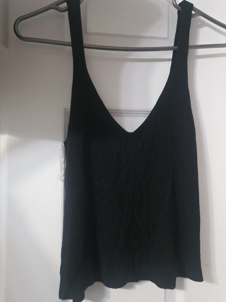 Revamped Black Tank Top & Cropped Sweater Set