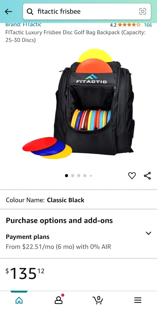 🥕 FITactic Luxury Frisbee Disc Golf Backpack - Black image indicator(4)