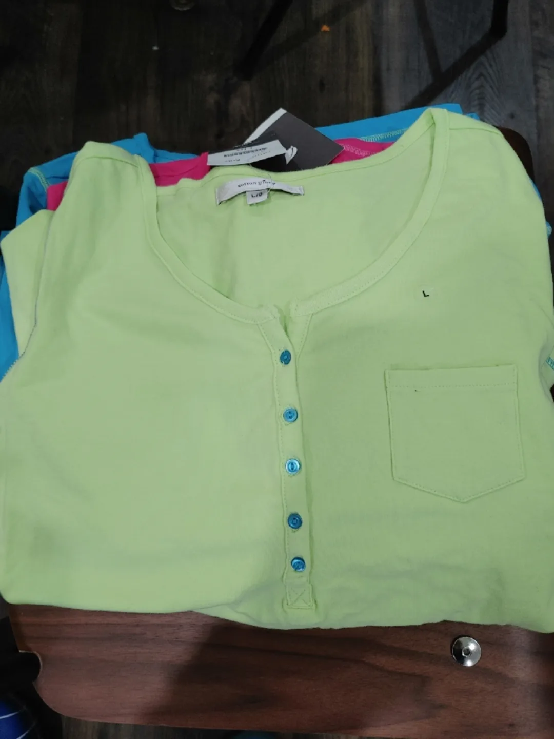 🧡NEW BUNDLE OF THREE COTTON GINNY HENLEY L/S TOPS FOR $10! image indicator(3)