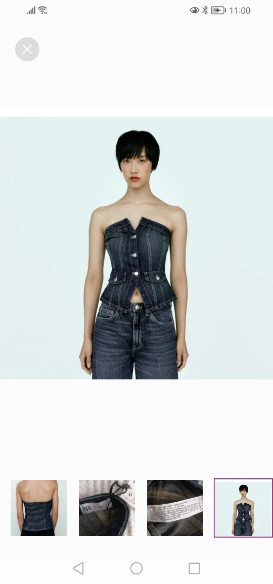 NEW WITH TAGS - Zara Strapless Denim top image indicator(4)