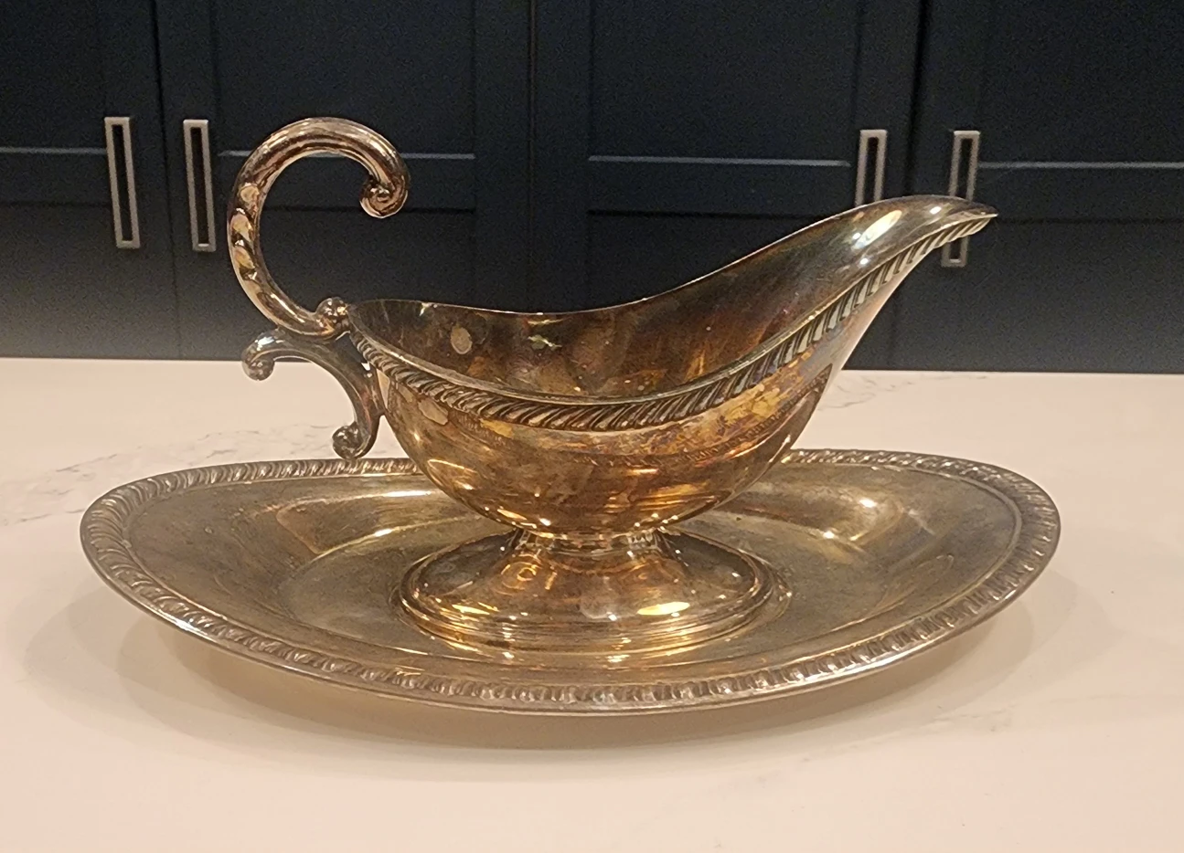 Vintage Gravy Boat with Tray