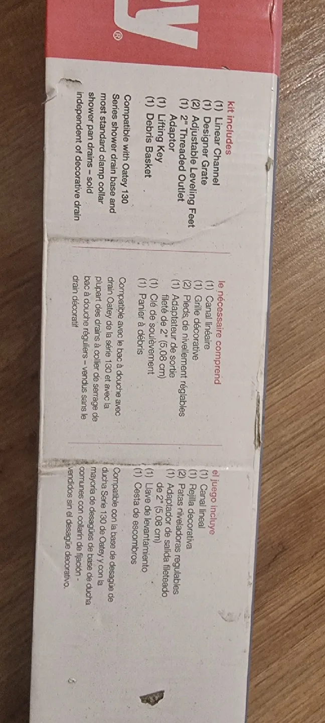 Oatey Designline 28 in Linear Shower Drain - New image indicator(3)