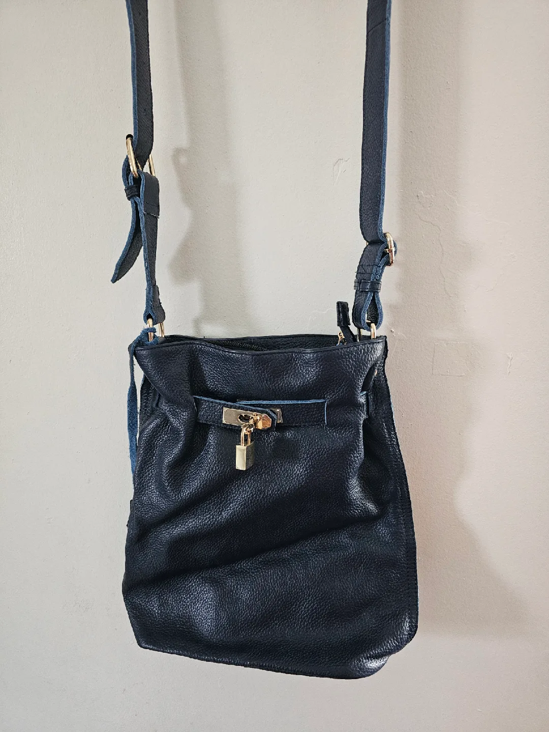 Sam & Kate Navy Leather Handbag & Crossbody Bag thumbnail