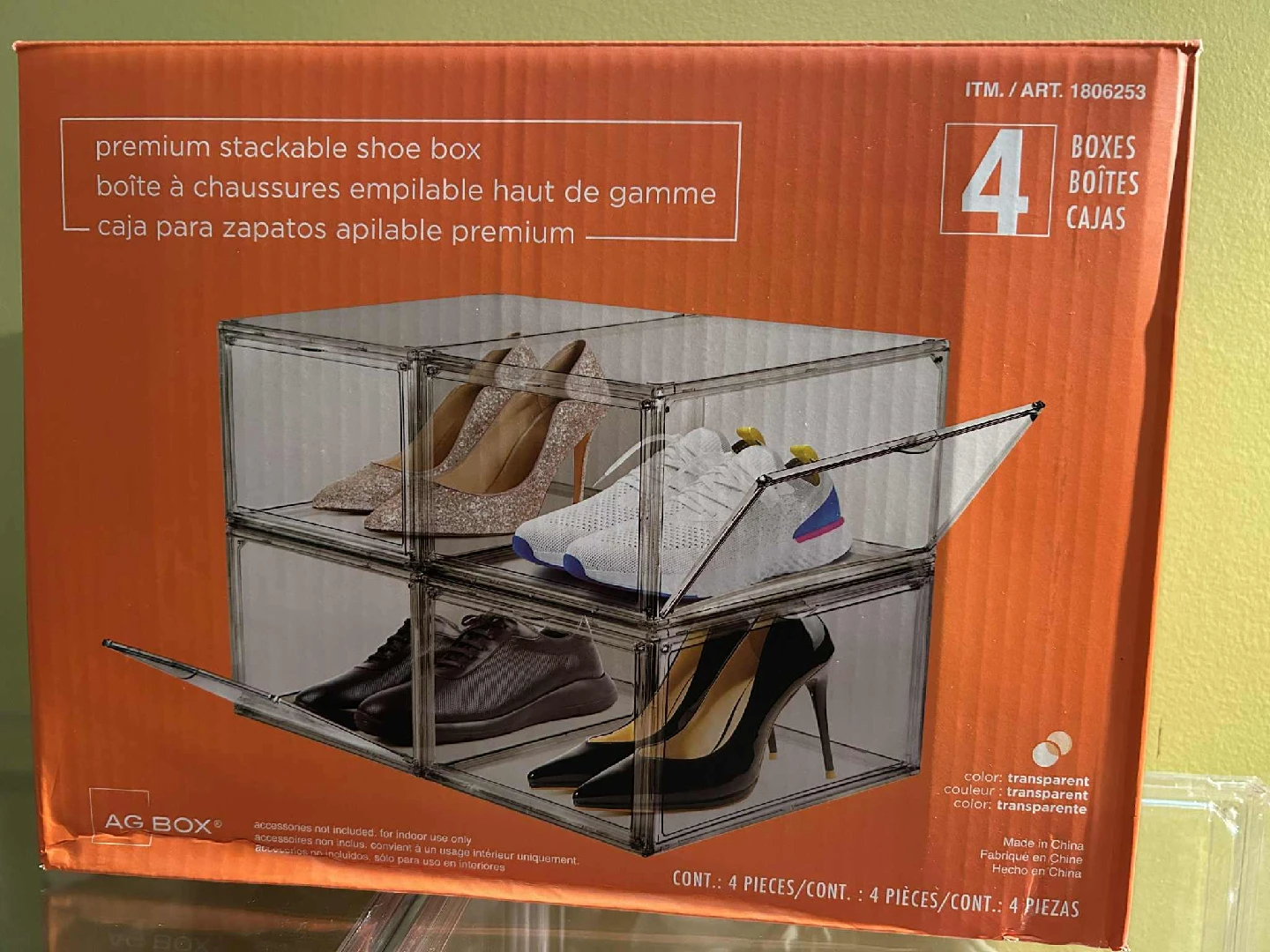 AG BOX Premium Stackable Shoe Box - 4 Boxes - photo 2