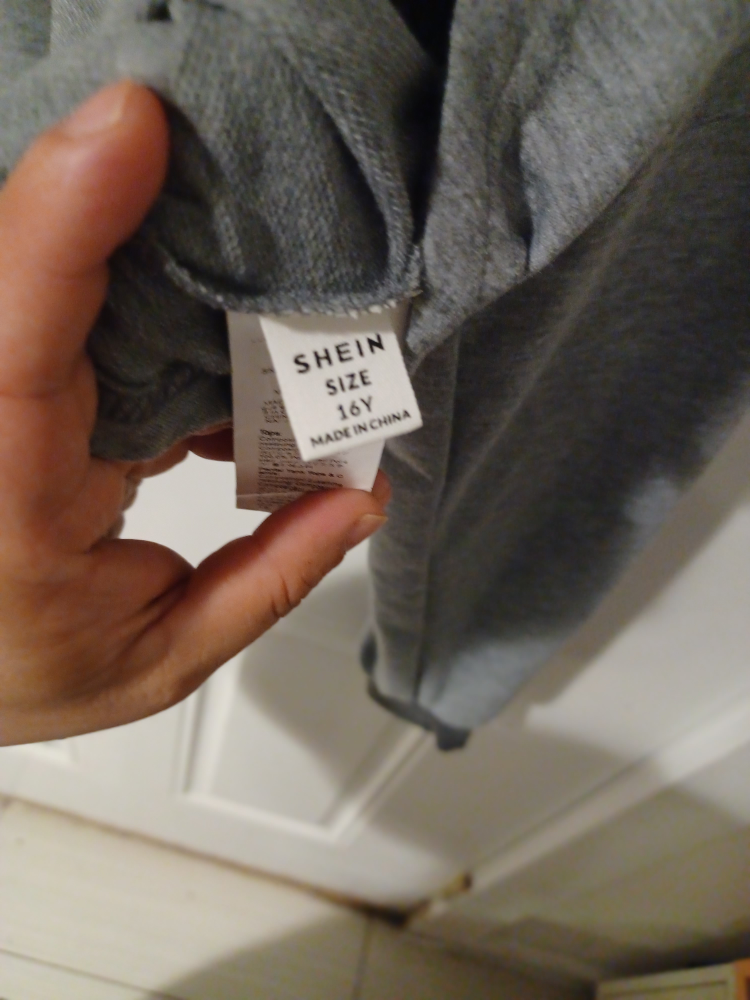 Shein Gray Crop Hoodie Size 16Y - photo 3