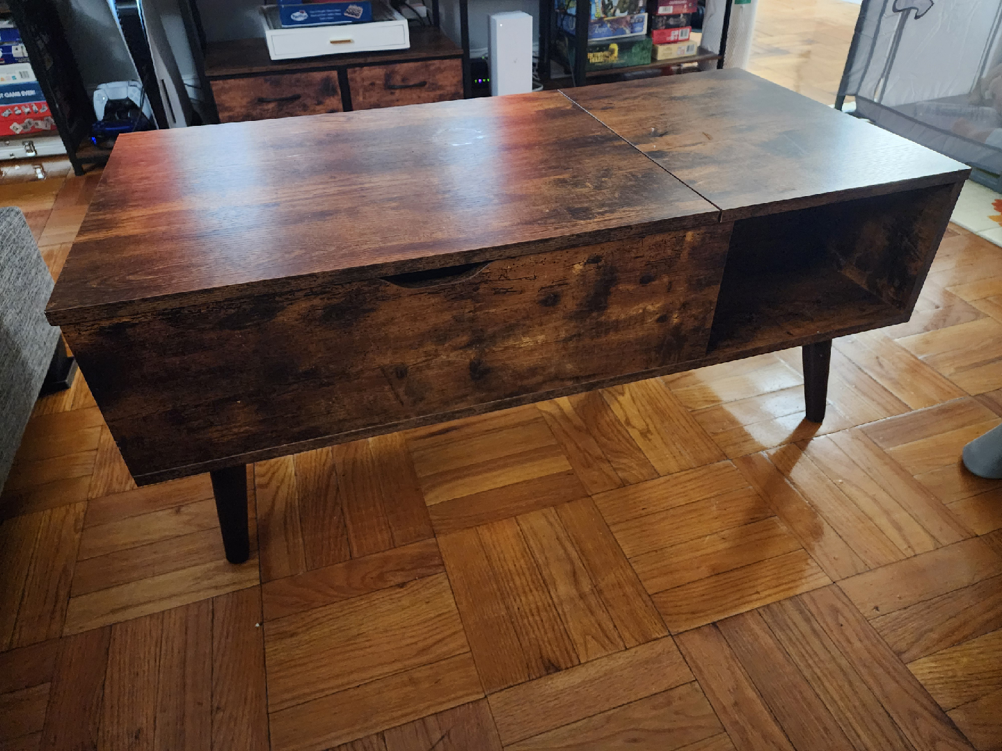 Lift Top Coffee Table - Rustic Brown - photo 3