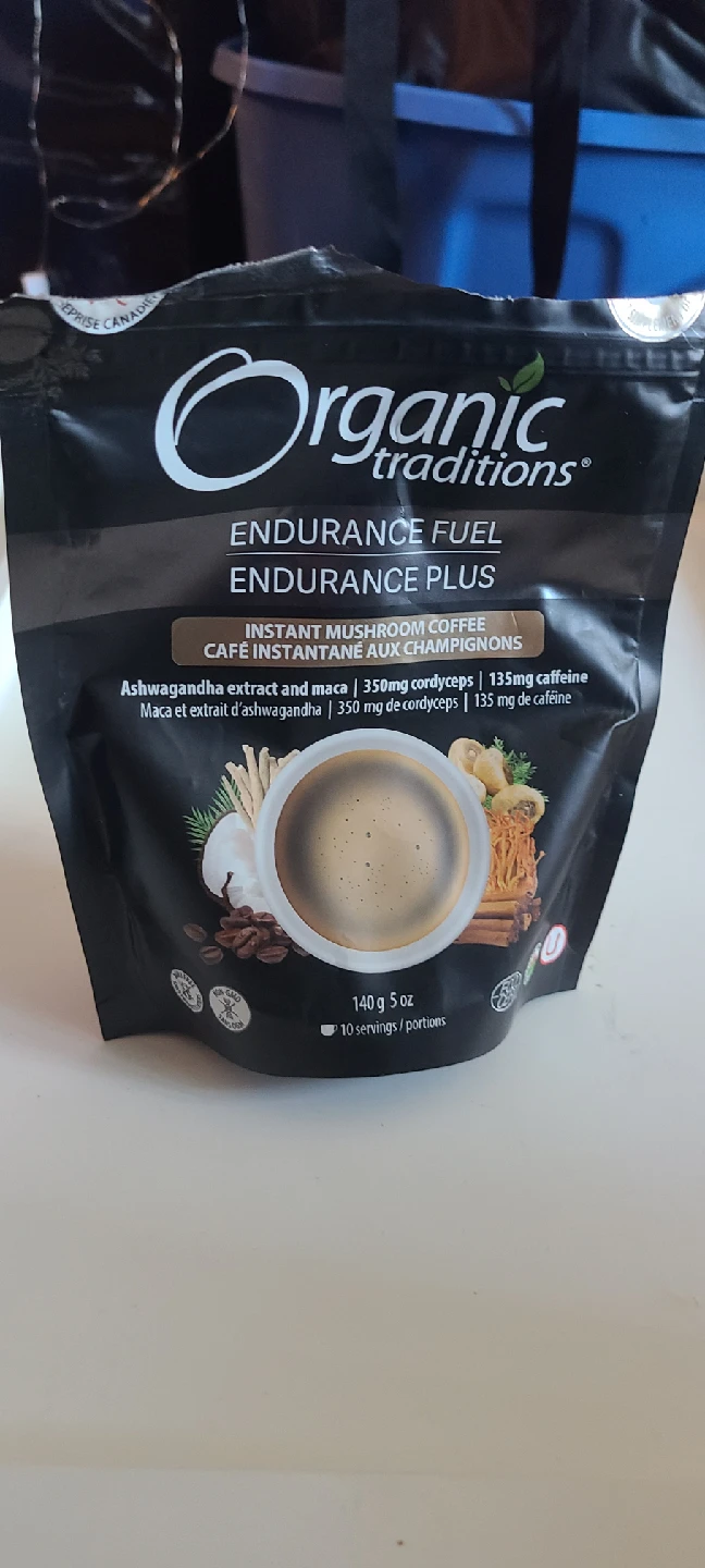 Organic Traditions Endurance Fuel Instant Mushroom Coffee