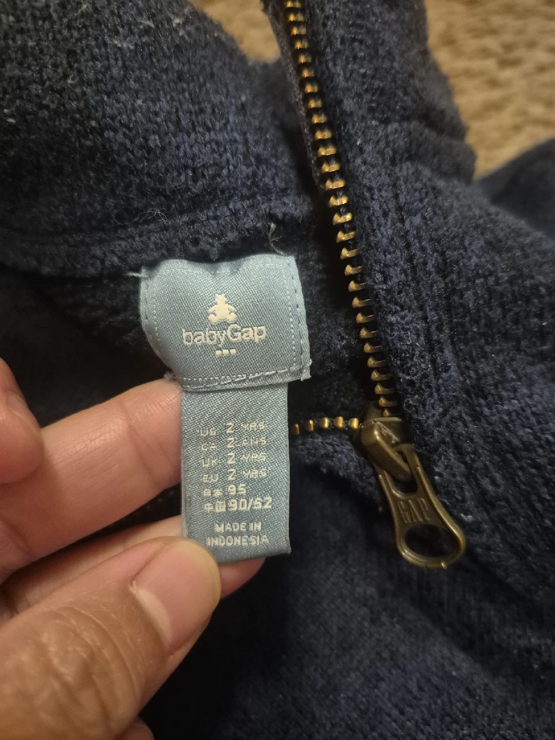 Baby Gap Blue Zip Sweater - Size 2T - photo 2